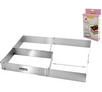 Cadre à Gâteau Rectangulaire Réglable Inox de 27 à 52 cm Hauteur 5 cm