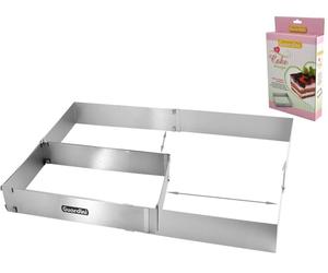 Cadre à Gâteau Rectangulaire Réglable Inox de 27 à 52 cm Hauteur 5 cm