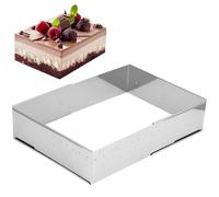 Cadre à gâteau rectangulaire réglable, moule à mousse en acier inoxydable pour tiramisu, cadre en feuille rétractable avec échelle précise pour pâtisserie, entremets et cuisson