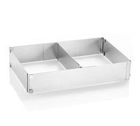 Cadre à Pâtisserie Extensible - Cadre Gateau Rectangulaire - Acier Inoxydable avec diviseur