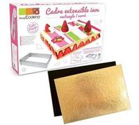 Cadre à pâtisserie extensible rectangle + 5 supports à gâteau Multicolore G