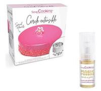 Cadre à pâtisserie extensible rond + 1 poudre alimentaire irisée dorée Multicolore G