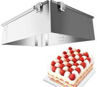 Cadre à pâtisserie réglable en acier inoxydable Moule à pâtisserie carré de 8 cm pour gâteaux et tartes