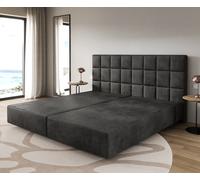 Cadre-à-sommier-tapissier Dream-Fine microfibre anthracite vintage 200x200 cm