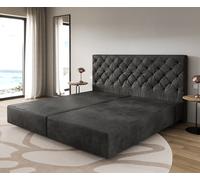 Cadre-à-sommier-tapissier Dream-Great microfibre anthracite vintage 200x200 cm