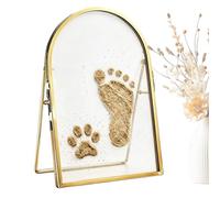 Cadre À Souvenirs Empreinte De Main Encadrement En Métal Doré Avec | Cadre Souvenir pour Empreinte Patte Pour Bureau, Chambre, Salon, Chat, Chiot, Chien, Garçon, Fille