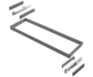 Cadre avec glissières sortie totale pour armoire Quartz - titane - 1012 - 1038 mm EMUCA