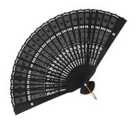 Cadre D’éventail Pliable DIY Noir en Plastique pour Décorations | Monture Élégante et Compacte, Surface Lisse et Raffinée, pour Feuilles Papier et Ornements en Dentelle