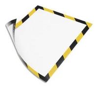 Cadre d'affichage Duraframe dos adhésif Security A4.L25 x H37,5 x P0,3 cm jne noir pr avertiss et dangers G
