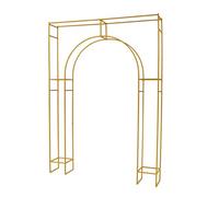 Cadre d'arche de mariage doré, carré avec arc intérieur, 180 x 30 x 250 cm, cadre tubulaire robuste de 16 mm, cadre décoratif polyvalent pour mariages, fêtes et événements, facile à monter