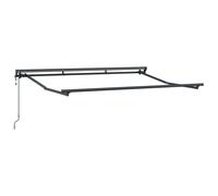 Cadre d'auvent électrique anthracite 2,5 x 2 m en acier revêtu par pulvérisation avec aluminium, manivelle incluse, idéal pour jardin, terrasse, balcon, résistant aux intempéries, avec fixation