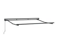 Cadre d'auvent manuel réglable anthracite 2,5 x 2 m en acier revêtu par pulvérisation pour balcon, terrasse, jardin, protection solaire avec manivelle, bras articulé, fixation