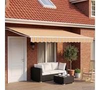 vidaXL Store à enroulement manuel Orange, gris, bleu, blanc 4,5 × 3 m