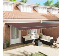 vidaXL Cadre d'auvent marron 500 x 300 cm en polyester avec revêtement PU