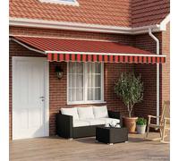 Store - store banne Vidaxl Auvent rétractable manuel Orange, Noir et Jaune 4 × 3,5 m