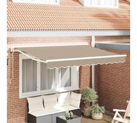 vidaXL Cadre d'auvent rétractable Beige 350 x 200 cm en polyester avec revêtement en PU