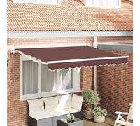 vidaXL Armature d'auvent marron 350 x 200 cm en polyester avec revêtement en PU