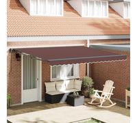 vidaXL Armature d'auvent marron 400 x 300 cm en polyester avec revêtement PU
