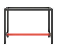 Cadre de banc de travail - Noir et rouge - 110x50x79 cm - Métal - Pieds enduits de poudre - Durable