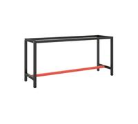 Cadre de banc de travail Noir et rouge mat 170x50x79 cm Métal