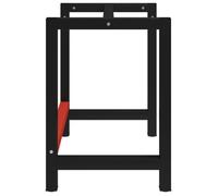 vidaXL Cadre de banc de travail métal 80x57x79 cm noir et rouge avec barre renforcée