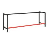 vidaXL Cadre de banc de travail 220x57x79 cm Noir et rouge mat Métal