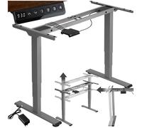 Cadre de bureau - TECTAKE - Structure de table de travail TWAIN avec réglage électrique de la hauteur - Gris