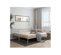 vidaXL Cadre de canapé‑lit extensible – métal blanc – 90x200 cm