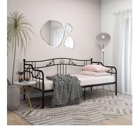 Cadre de canapé-lit métal - UU - Noir - 90x200 cm - 206x95x91,5 cm - Barrière latérale - Robuste - Convertible