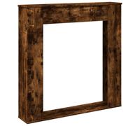 Cadre de cheminée en bois de chêne fumé - 100 x 20 x 100 cm - Pour cheminée électrique - Avec surface de rangement - Matériau robuste - Facile d'entretien - Compatible avec flammes LED
