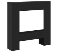 vidaXL Bordure de cheminée Noir 81x18x82 cm Bois composite