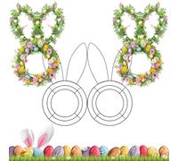 Cadre de couronne de Pâques Fournitures de fête de Pâques | Lot de 4 couronnes artisanales pour maison, bureau, école, porte d'entrée, ferme, terrasse, balcon, intérieur et extérieur