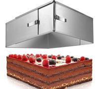 Cadre de cuisson rectangulaire en acier inoxydable, réglable, de la marque Unyqoos®, hauteur de 8 cm – taille variable grâce à un système de clips, également utilisable comme moule carré pour gâteaux