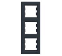 Cadre de finition - SCHNEIDER ELECTRIC - Asfora - Anthracite - 3 postes verticaux - IP20