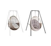 Cadre de hamac stable, cadre en métal, montage facile | Pour l'intérieur et l'extérieur, jardin, balcon, terrasse, salon, sans fauteuil suspendu, noir/blanc