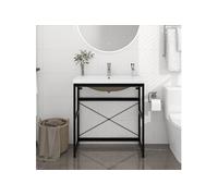 Cadre de lavabo de salle de bain vasque à encastrer Noir Fer Noir G