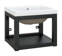 Cadre de lavabo de salle de bain vasque à encastrer Noir Fer