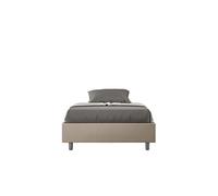Cadre de lit 1 place et demi 120x190 sans sommier Azelia similicuir - taupe