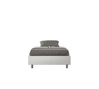 Cadre de lit 1 place et demi 120x200 sans sommier Azelia similicuir - blanc