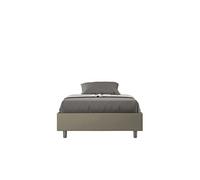 Cadre de lit 1 place et demi 120x210 sans sommier Azelia similicuir - cappuccino