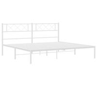 Cadre de lit - 160x200 cm - Structure de lit en métal - Tête de lit blanche - Acier rigide - Design moderne