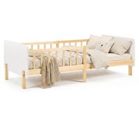 Cadre de lit 90x200 cm Lit enfant Blanc Lit en bois Pin Massif Lit simple Lit à barreaux Sommier à lattes Lit bébé