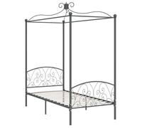 Cadre de lit à baldaquin - 1 personne - Gris Métal 90 x 200 cm - LL052167