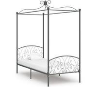Cadre de lit à baldaquin sans matelas gris métal 90x200 cm gris G