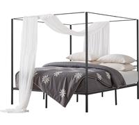 Cadre de lit à baldaquin VEVOR (kingsize), lit à baldaquin en métal (supporte une charge de 363 kg) avec design de lit à baldaquin, support de lattes en acier robuste, espace de rangement sous le lit,