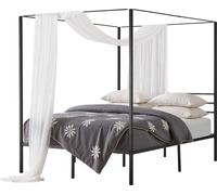 Cadre de lit à baldaquin VEVOR (queen size), lit à baldaquin en métal (charge maximale 363 kg) avec design à baldaquin, support à lattes en acier (carré), espace de rangement sous le lit, sommier à re