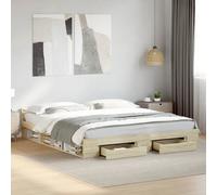 vidaXL Cadre de lit avec tiroir chêne sonoma 100x200 cm sans matelas Multicolore