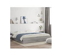 vidaXL Cadre de lit Sonoma gris 160x200 cm avec tiroirs bois d'ingénierie sans matelas