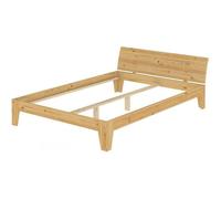 Cadre de lit adulte pin naturel extra long 160x220 robuste et moderne, sans literie 60.62-16-220oR