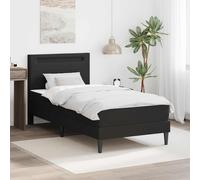 Cadre de lit avec bandes LED avec tête de lit Noir Simili cuir moderne vidaXL vi